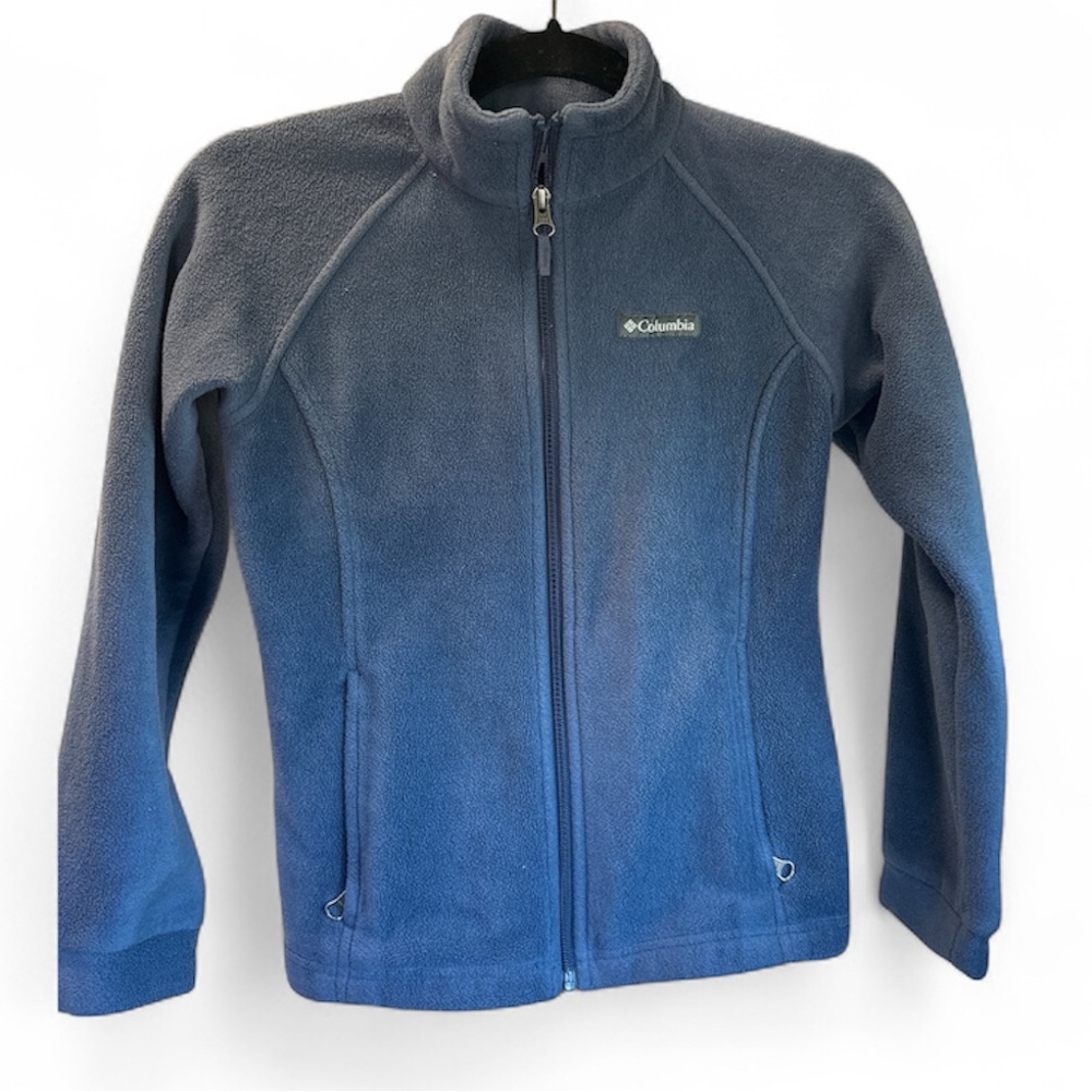 Columbia Kids Fleece Zip Up Jacket with Pockets in Blue Size M